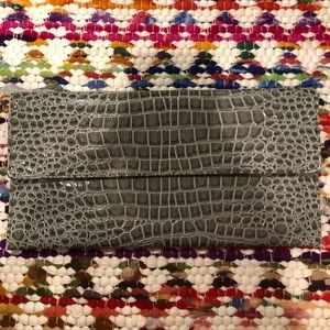Faux Snake Skin Clutch